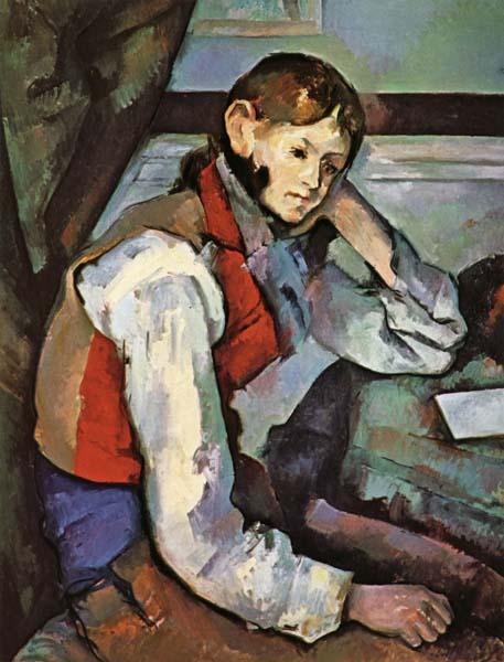 Paul Cezanne The Boy in the Red Waistcoat oil painting picture